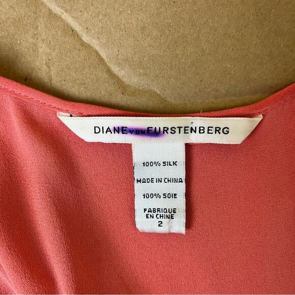 Diane Von Furstenberg Colorblock Silk Dress Size 2 - Picture 7 of 7